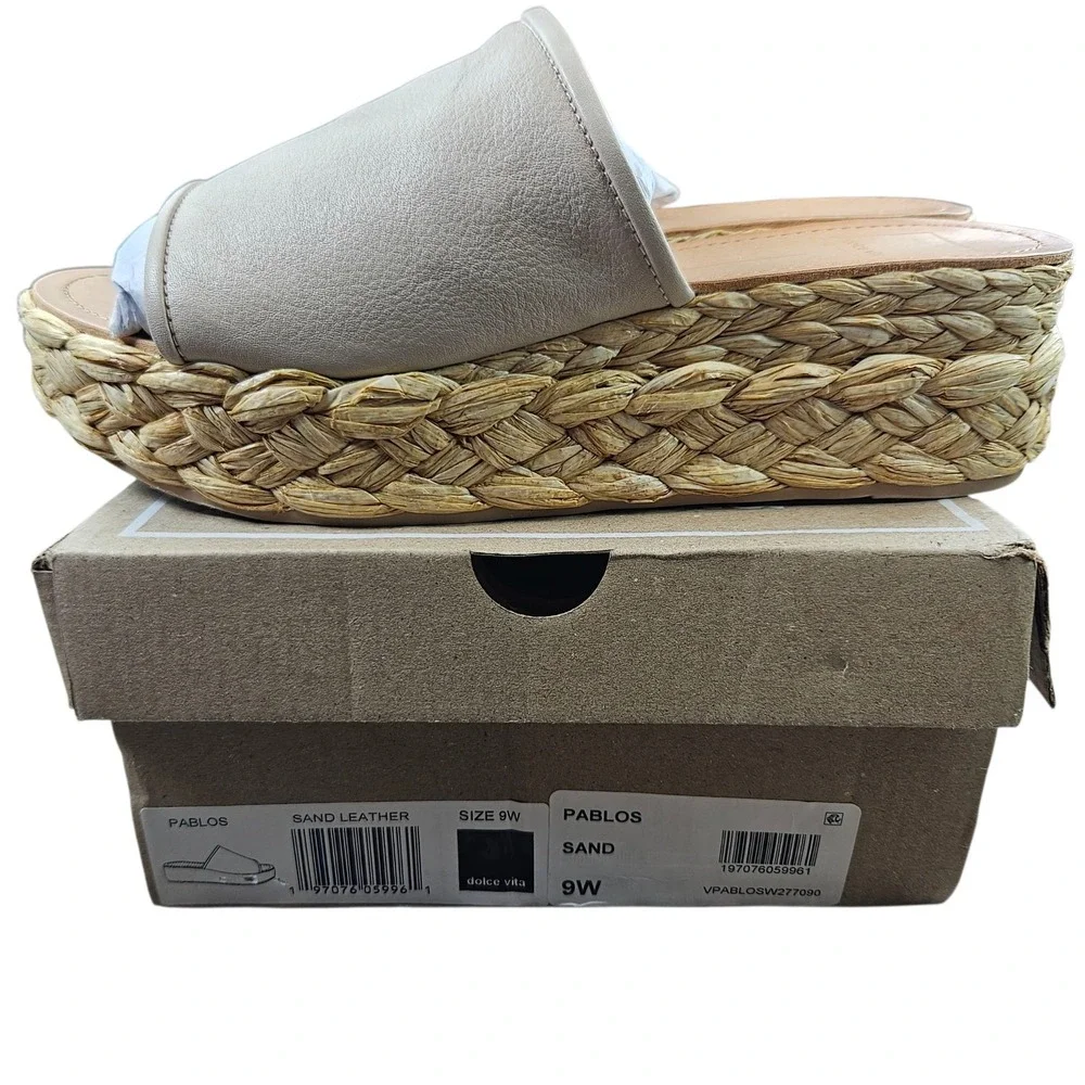 Dolce Vita Chavi Sandal Womens 9W Slides Platform‎ Shoes Casual Beach Wedge - Picture 4 of 9